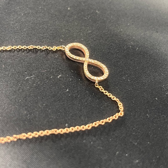 14K ROSE GOLD INFINITY PAVÉ NECKLACE - Picture 12 of 15